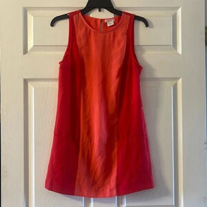 Cooperative red and coral above the knee dress spring summer dress